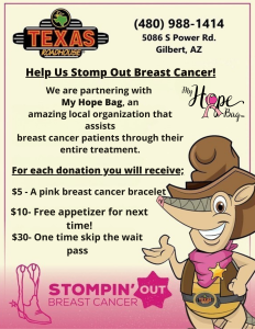 Gilbert Texas Roadhouse Fundraiser Flyer